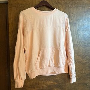 Pink crew neck sweatshirt with pockets #casualwear